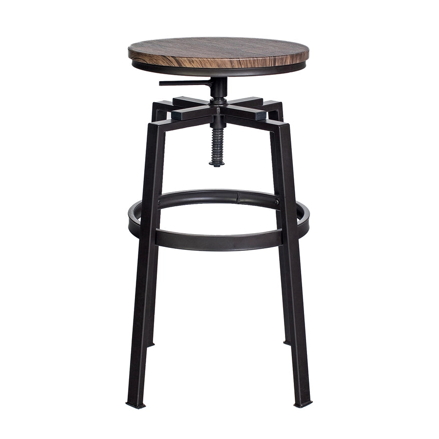 Farm Style / Industrial 26''-29'' Adjustable Height Swivel Counter Barstool (Pair-set of 2)