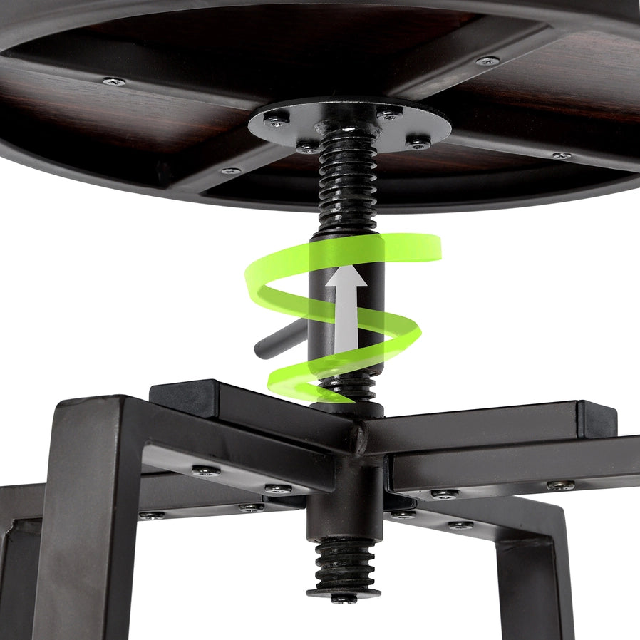 Farm Style / Industrial 26''-29'' Adjustable Height Swivel Counter Barstool (Pair-set of 2)