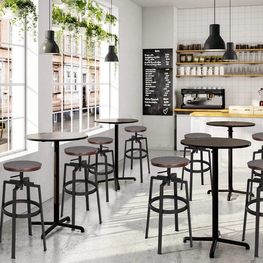 Farm Style / Industrial 26''-29'' Adjustable Height Swivel Counter Barstool (Pair-set of 2)